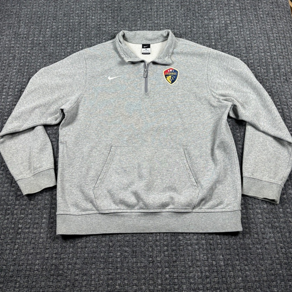 Nike NC Courage Quarter Zip Sweatshirt Pullover Heather Gray XL